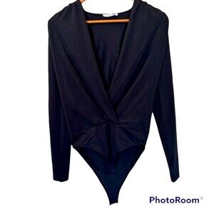 Zara Bodysuit Black Lowcut Size Small NWT